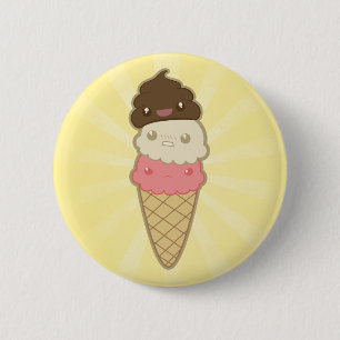 Poop on Ice Cream Ronde Button 5,7 Cm