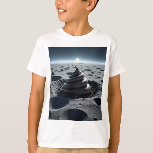 poop on the moon t-shirt (Voorkant)