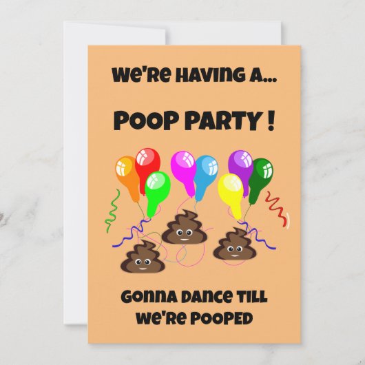 POOP party grappig schattig meisjes jongens verjaa Kaart (Voorkant)