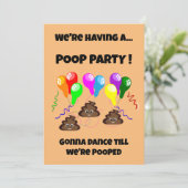 POOP party grappig schattig meisjes jongens verjaa Kaart (Staand voorkant)
