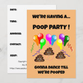 POOP party grappig schattig meisjes jongens verjaa Kaart (Voorkant / Achterkant)
