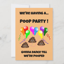 POOP party grappig schattig meisjes jongens verjaa Kaart