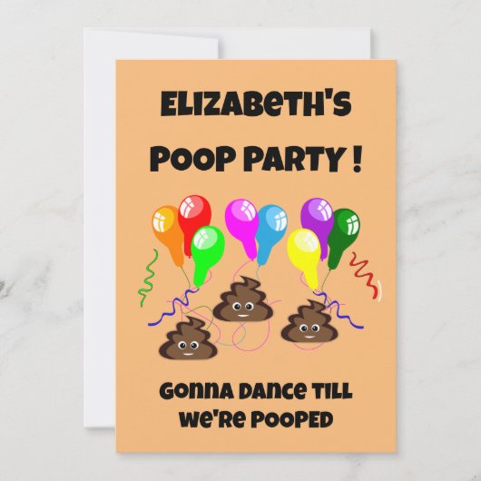POOP party grappig schattig meisjes jongens verjaa Kaart (Voorkant)