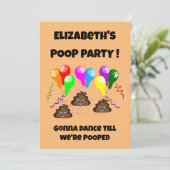 POOP party grappig schattig meisjes jongens verjaa Kaart (Staand voorkant)