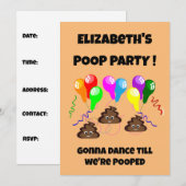 POOP party grappig schattig meisjes jongens verjaa Kaart (Voorkant / Achterkant)