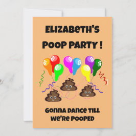 POOP party grappig schattig meisjes jongens verjaa Kaart