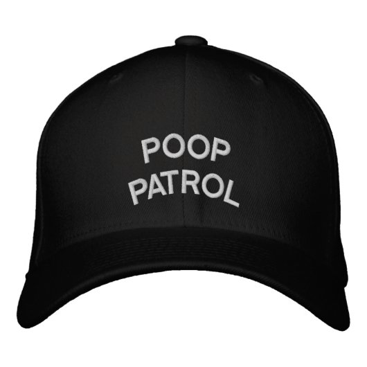"POOP PATROL" geborduurd op pet (Voorkant)