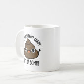 Poop Puns Ze Da Bomb Funny Poo Pun Koffiemok (Voorkant links)