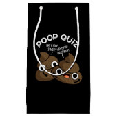 Poop Quiz Funny Poo Pun Dark BG Klein Cadeauzakje (Voorkant)