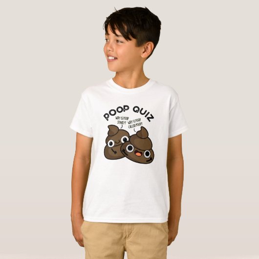 Poop Quiz Funny Poo Pun T-shirt (Voorkant volledig)