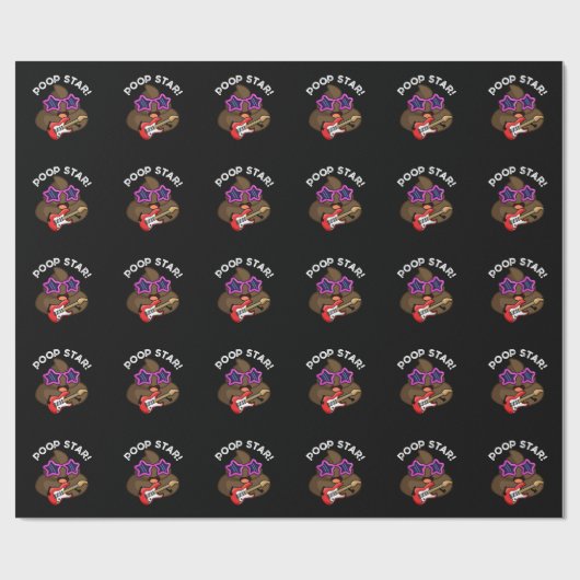 Poop Star Funny Pop Star Pun Dark BG Cadeaupapier (Vlak)
