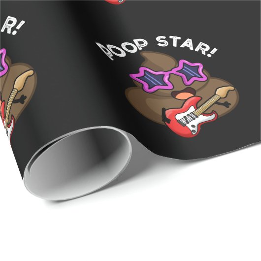 Poop Star Funny Pop Star Pun Dark BG Cadeaupapier (Rol Hoek)