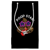 Poop Star Funny Pop Star Pun Dark BG Klein Cadeauzakje (Voorkant)