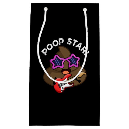 Poop Star Funny Pop Star Pun Dark BG Klein Cadeauzakje (Voorkant)