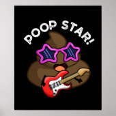 Poop Star Funny Pop Star Pun Dark BG Poster (Voorkant)