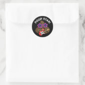 Poop Star Funny Pop Star Pun Dark BG Ronde Sticker (Tas)