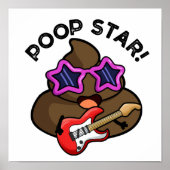 Poop Star Funny Pop Star Pun Poster (Voorkant)