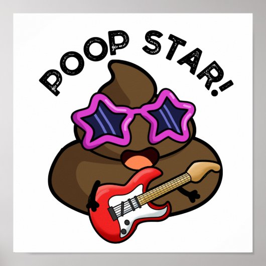 Poop Star Funny Pop Star Pun Poster (Voorkant)