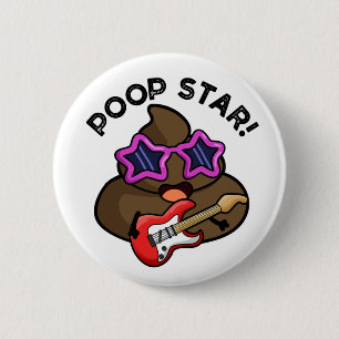 Poop Star Funny Pop Star Pun Ronde Button 5,7 Cm