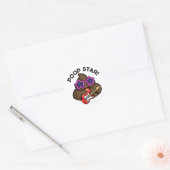 Poop Star Funny Pop Star Pun Ronde Sticker (Envelop)