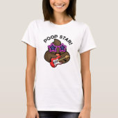 Poop Star Funny Pop Star Pun T-shirt (Voorkant)