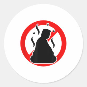 Poop Trump Flush It Now beroemd gemaakt door 1 Ronde Sticker