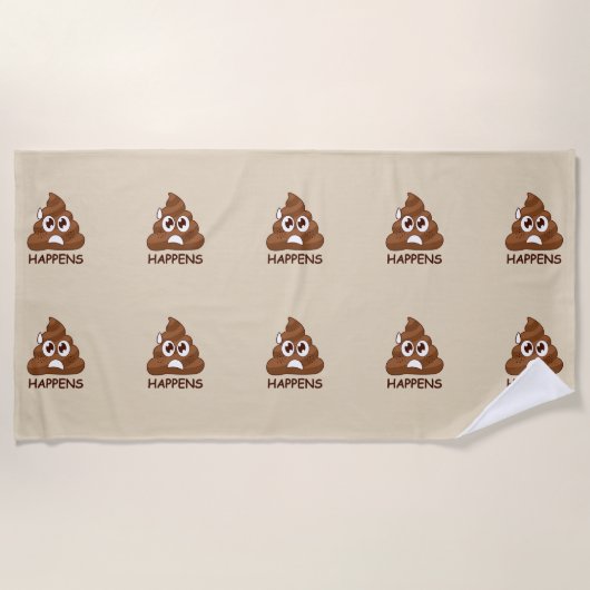 Poop vindt emoji (bruin) strand/keukenhanddoek strandlaken (Voorkant)