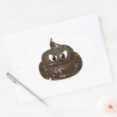 Poop voor de Cartoon van de benedenverdieping Ovale Sticker (Envelop)