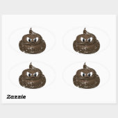 Poop voor de Cartoon van de benedenverdieping Ovale Sticker (Vel)