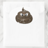 Poop voor de Cartoon van de benedenverdieping Ovale Sticker (Tas)
