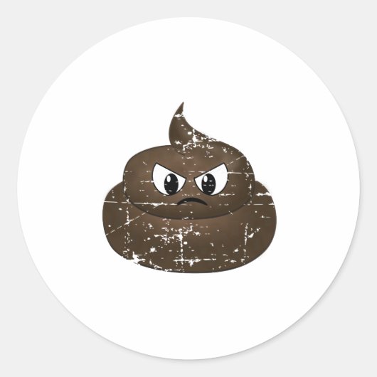 Poop voor de Cartoon van de benedenverdieping Ronde Sticker (Voorkant)