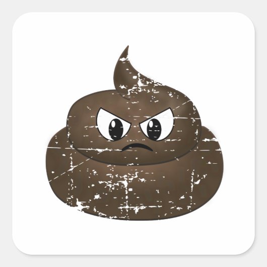 Poop voor de Cartoon van de benedenverdieping Vierkante Sticker (Voorkant)