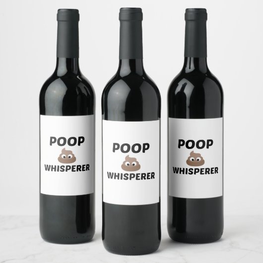POOP WHISPERER WIJN ETIKET (Flessen)