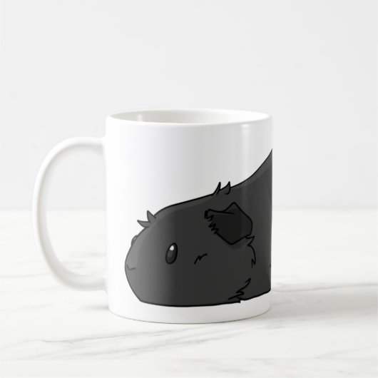 Pooped Pig Cute Black Dark Gray Guinee Pig Koffiemok (Links)