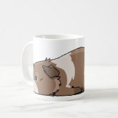Pooped Pig Cute Brown & Cream Guinee Pig Koffiemok (Voorkant links)
