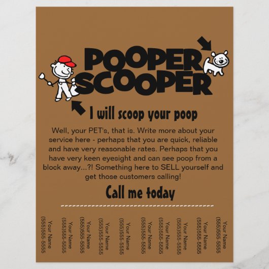 Pooper Scooper business traan flyer (Voorkant)