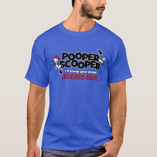 Pooper Scooper.Pet afvalverwijdering .1 OF 2 opzij T-shirt (Voorkant)