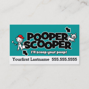 Pooper Scooper.Pet afvalverwijdering.Aangepaste te Visitekaartje