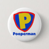 Pooperman Ronde Button 5,7 Cm (Voorkant)