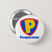 Pooperman Ronde Button 5,7 Cm (Voorkant /achterkant)
