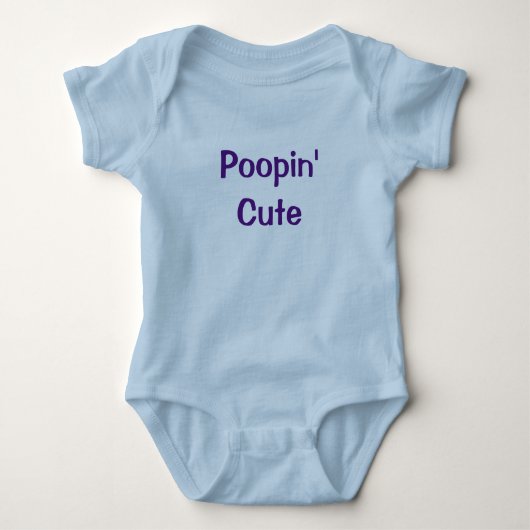 Poopin' Cute Funny Blue Baby Romper Newborn (Voorkant)