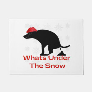 Pooping Dog Wat is er onder de sneeuw Deurmat