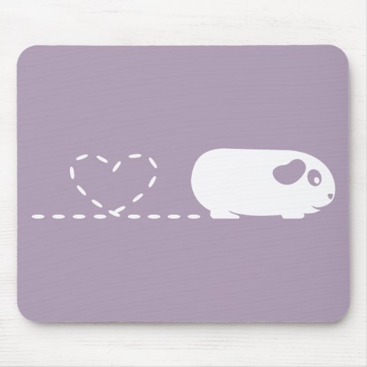 Pooping Heart Guinee Pig Mousemat Muismat (Voorkant)