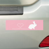 Pooping Heart Rabbit Car Bumpersticker (Op auto)