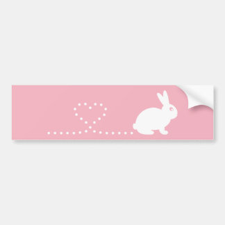 Pooping Heart Rabbit Car Bumpersticker