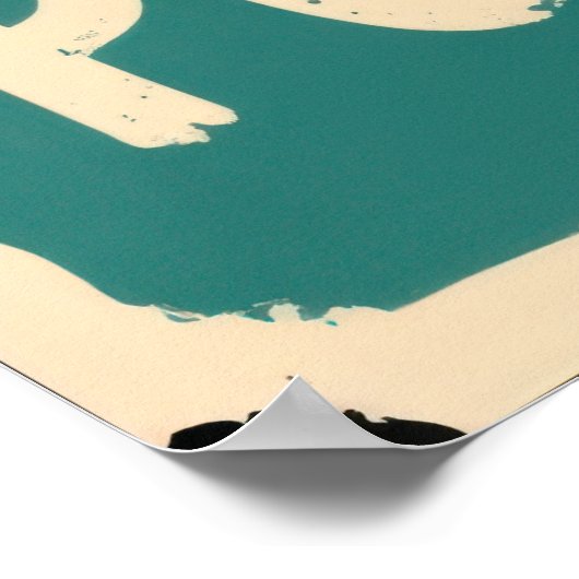 Pooping showing three black cats peeking over  poster (Hoek)