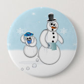 Pooping Snowman Ronde Button 4,0 Cm (Voorkant)
