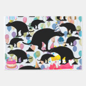 Pooping verjaardag hond patroon inpakpapier vel (Voorkant 3)