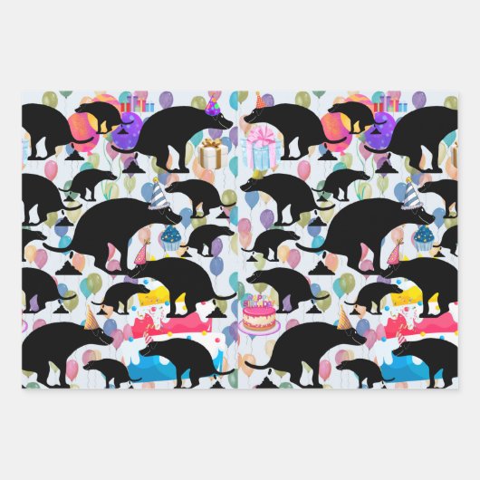 Pooping verjaardag hond patroon inpakpapier vel (Voorkant 2)