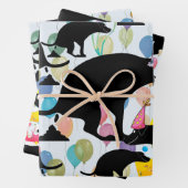 Pooping verjaardag hond patroon inpakpapier vel (In situ)